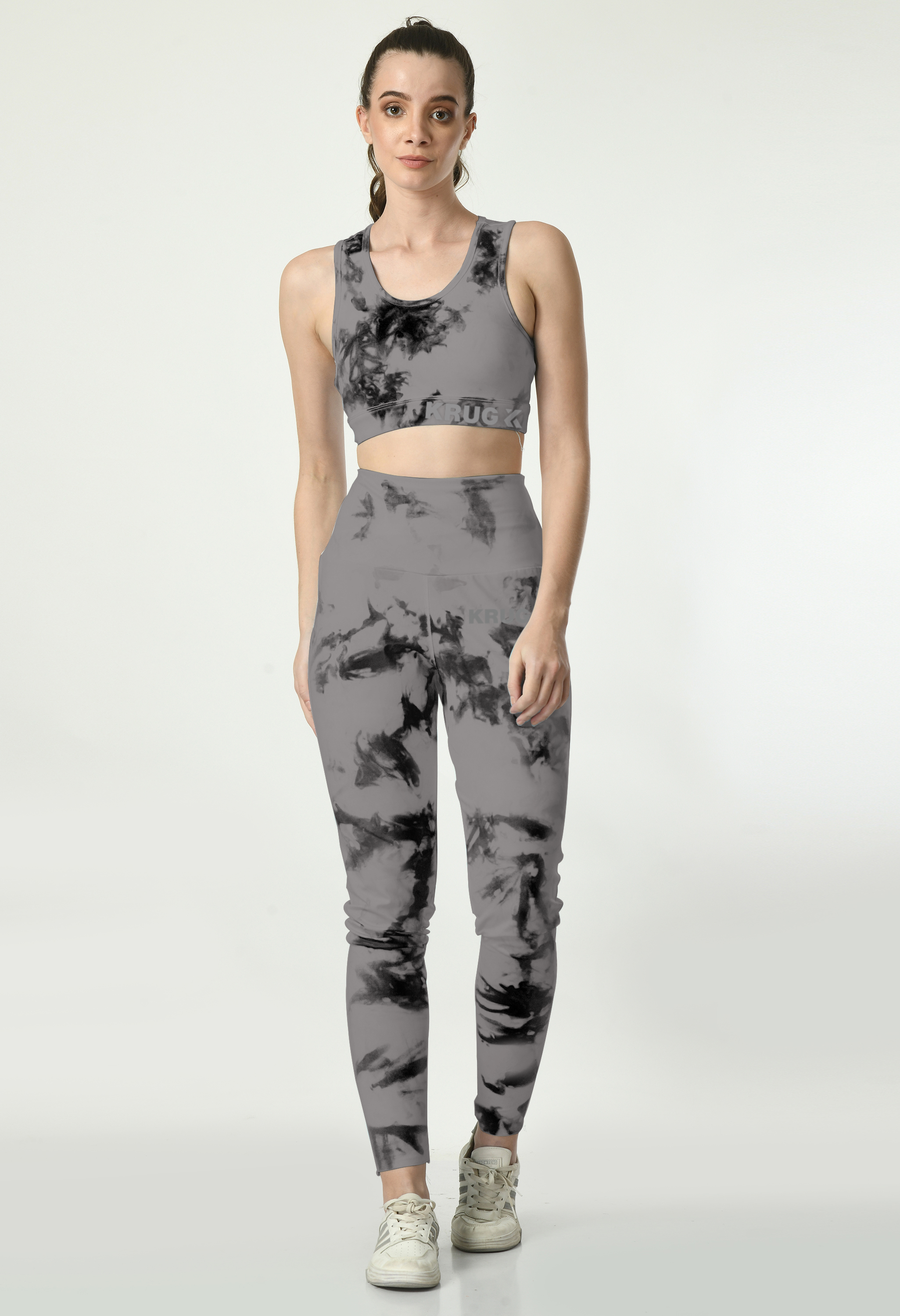 Smoke Grey Tie-Dye Set For Women