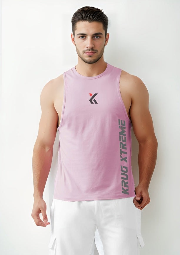 Flamingo Pink Gym Tank Tops For Mens